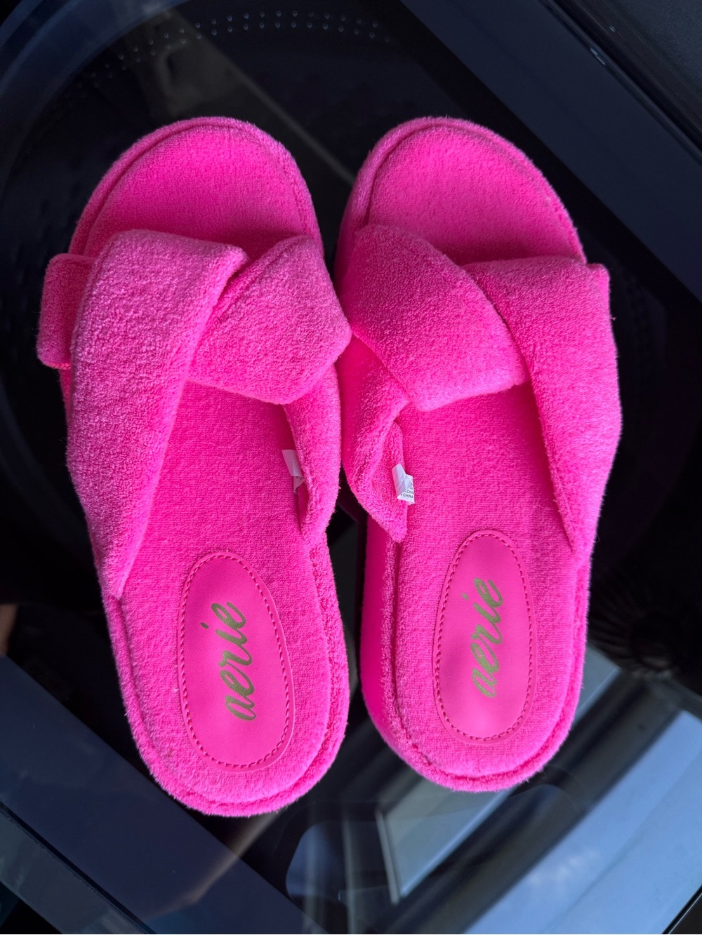 Aerie Terry Twist Platform Sandal Neon Pink - Picture 2 of 7